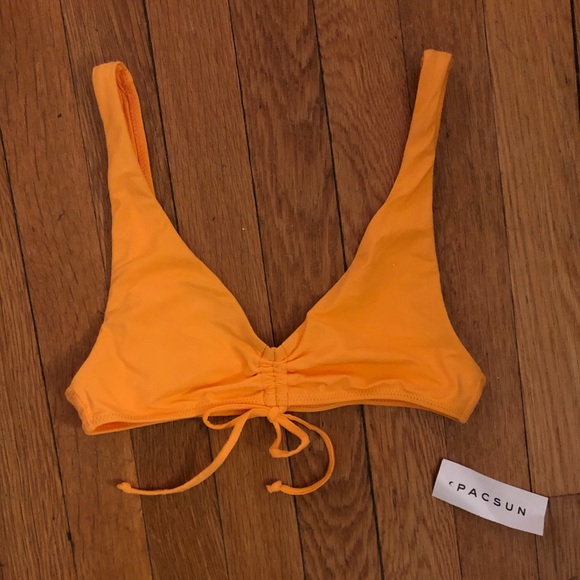 Pacsun Orange Drawstring Bikini Top XS - Picture 4 of 5
